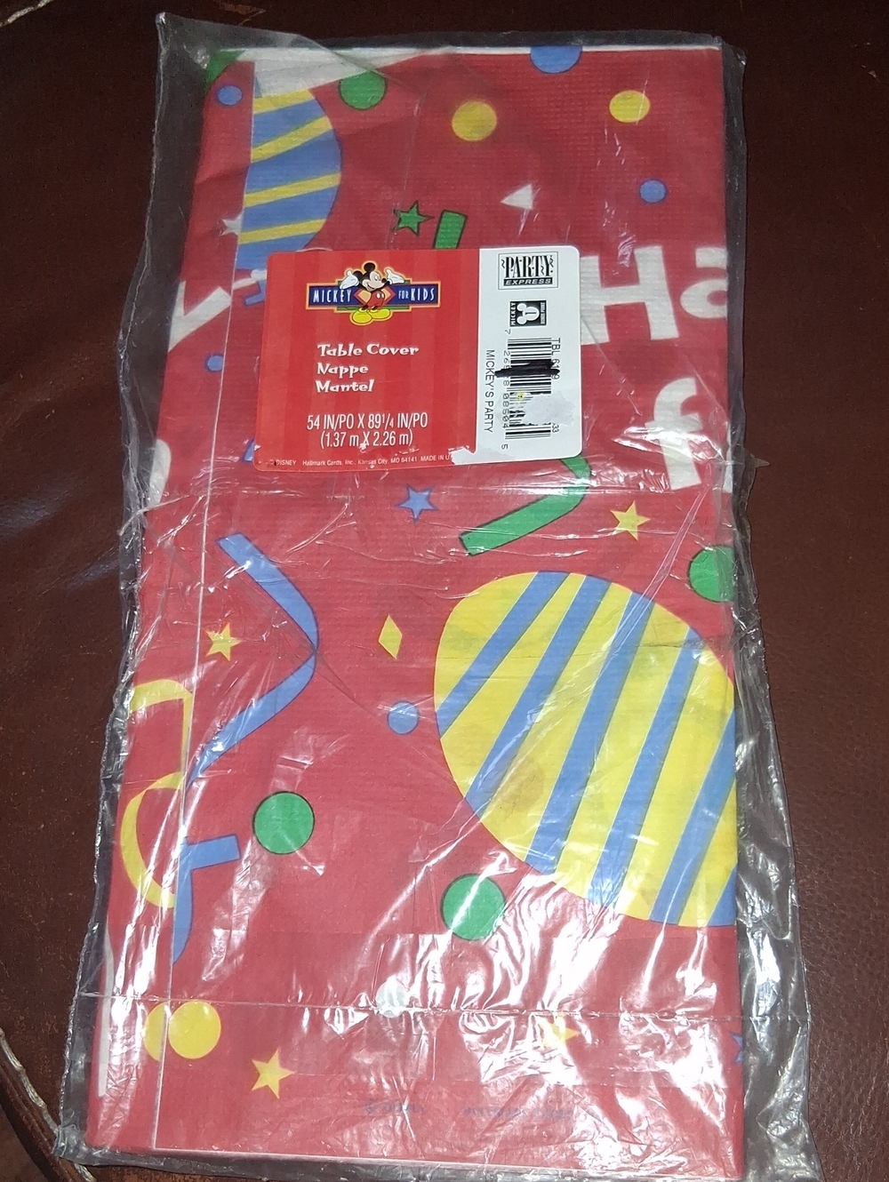 Disney Red Confetti & Balloon Disposable Table Cover
